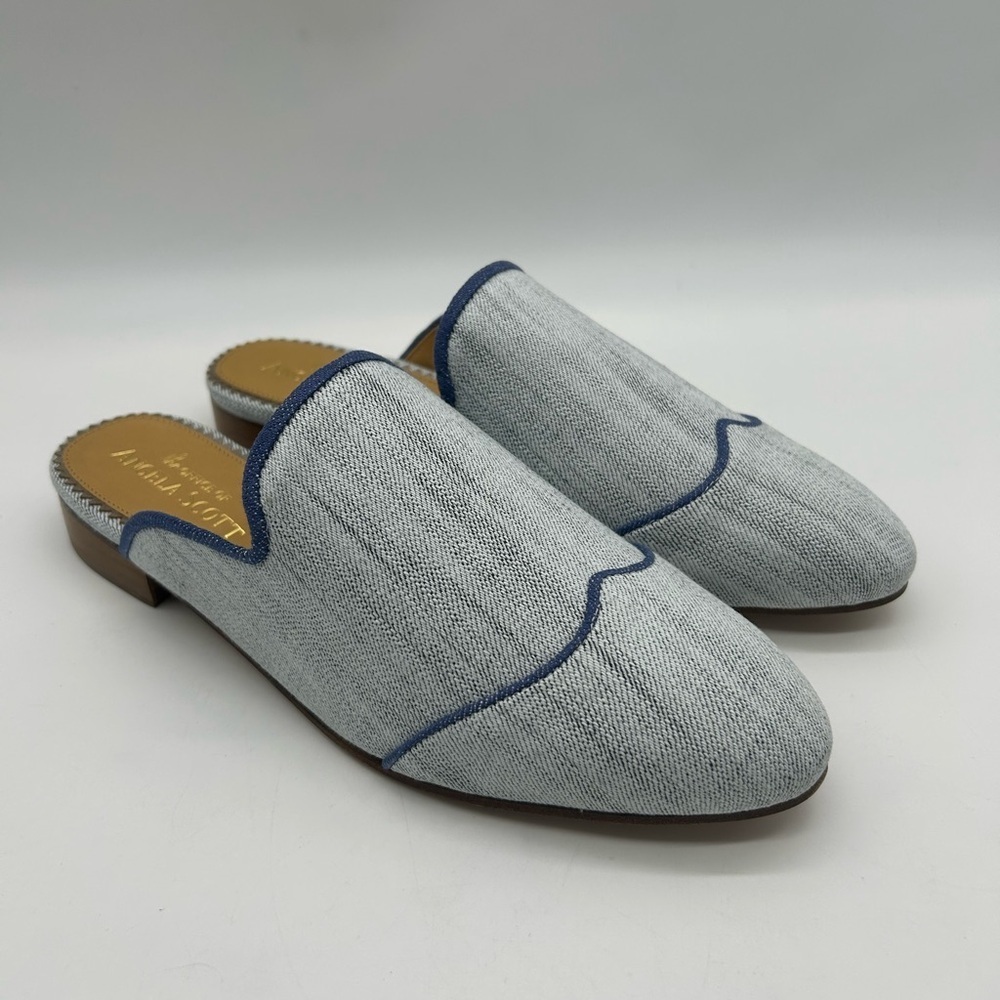 The Office of Angela Scott Miss Adelaide Denim Women’s Mules EU 41 US 11 NIB - Picture 4 of 12